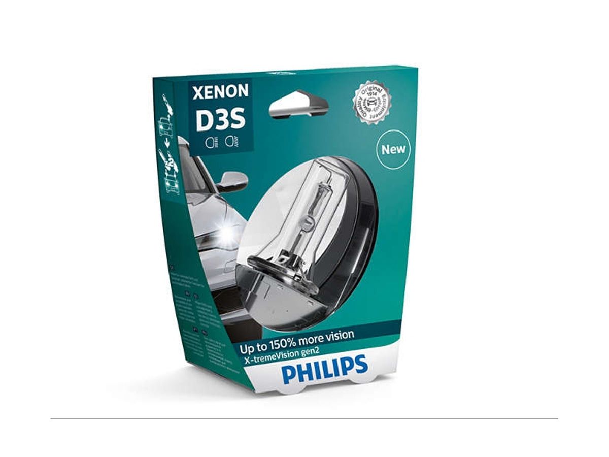 Philips D3S X-treme Vision + 150% Xenonpære, 1 stk.