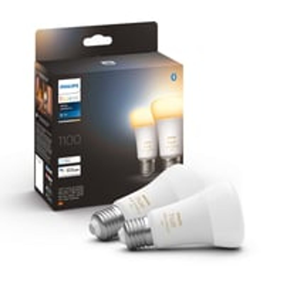 Philips Hue E27 LED-pre, 1100lm, White Ambiance, Zigbee + Bluetooth (2 pak)