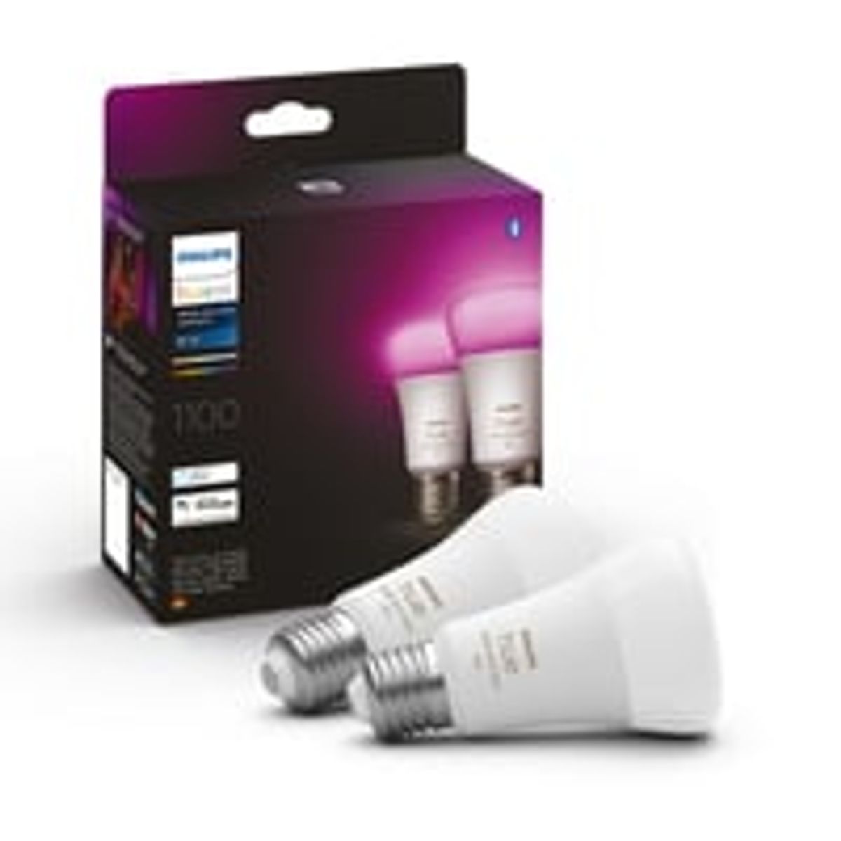 Philips Hue E27 LED-pre, Color & White Ambiance, Zigbee + Bluetooth (2 pak)