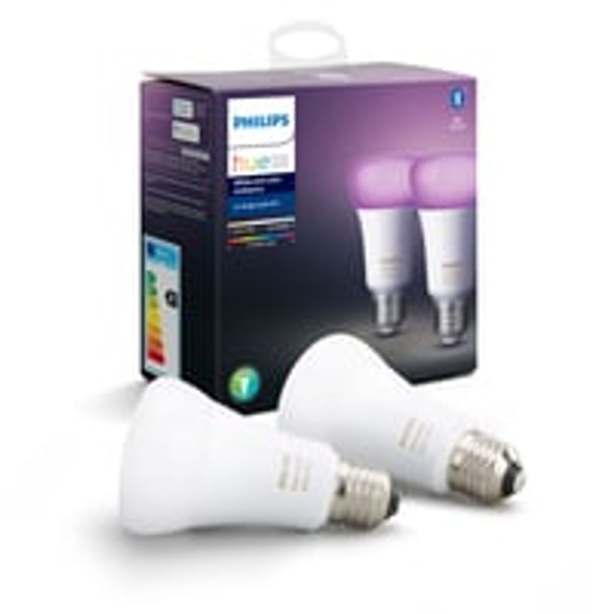 Philips Hue E27 LED-pre, Color & White ambiance, Zigbee + Bluetooth (2 pak)