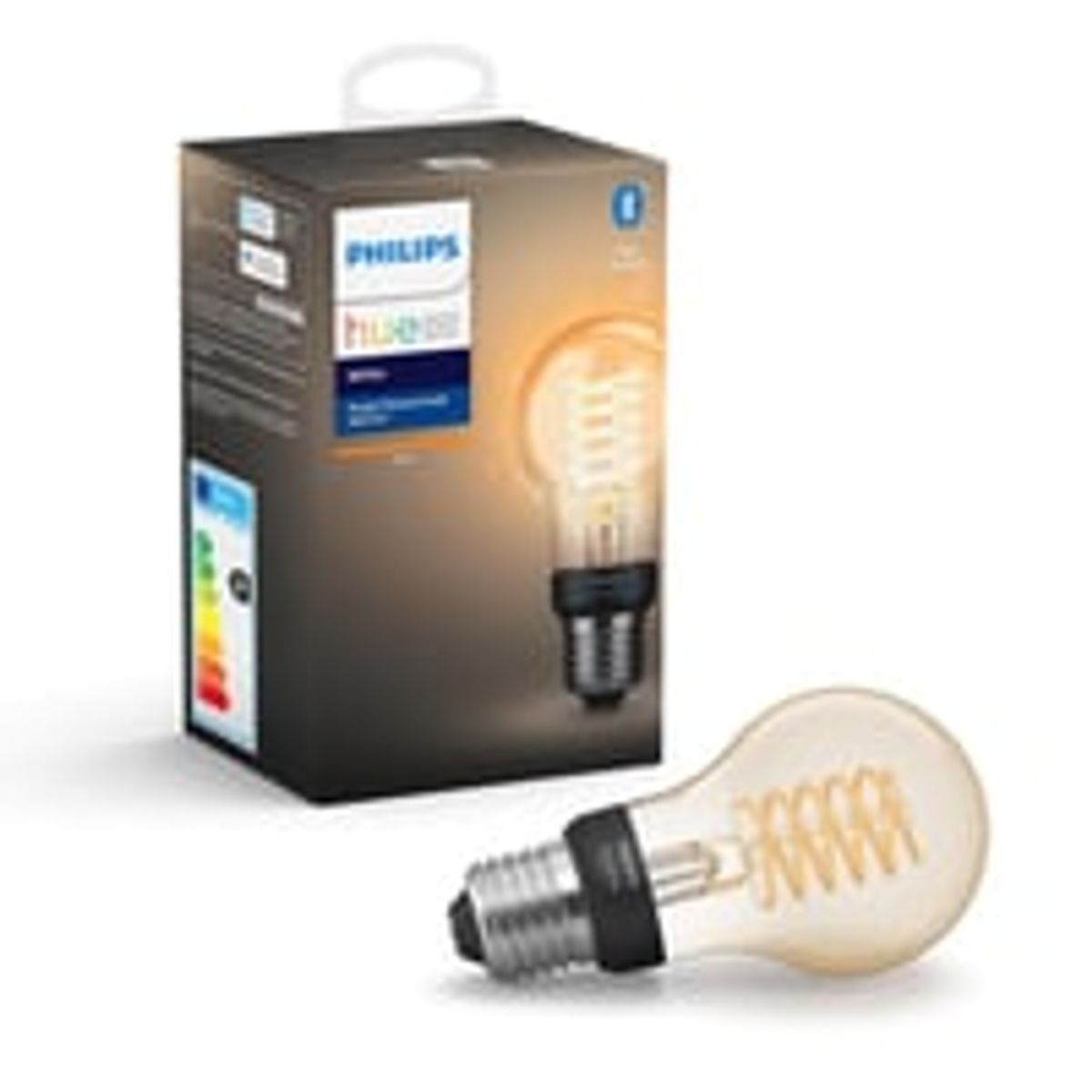 Philips Hue E27 LED-pre, Filament, Hvid (2100K), Zigbee + Bluetooth, 7W