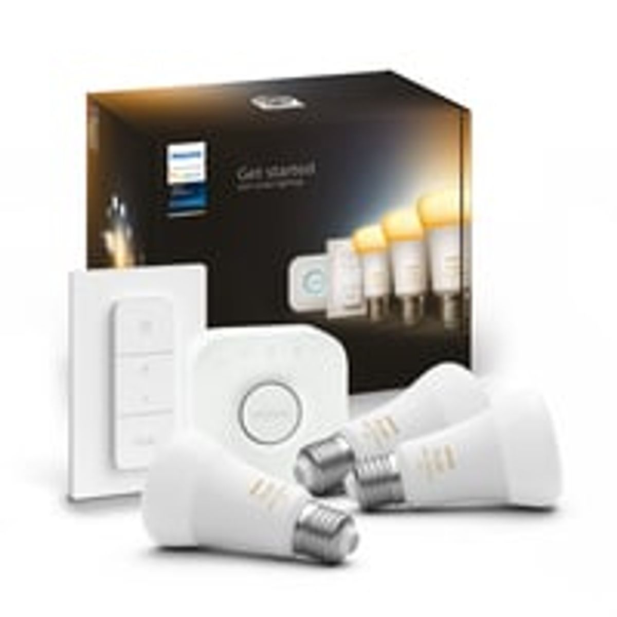 Philips Hue, startst 3xE27 White Ambiance 8W BT/Zigbee komplet inkl. Hue Bridge & Hue Switch