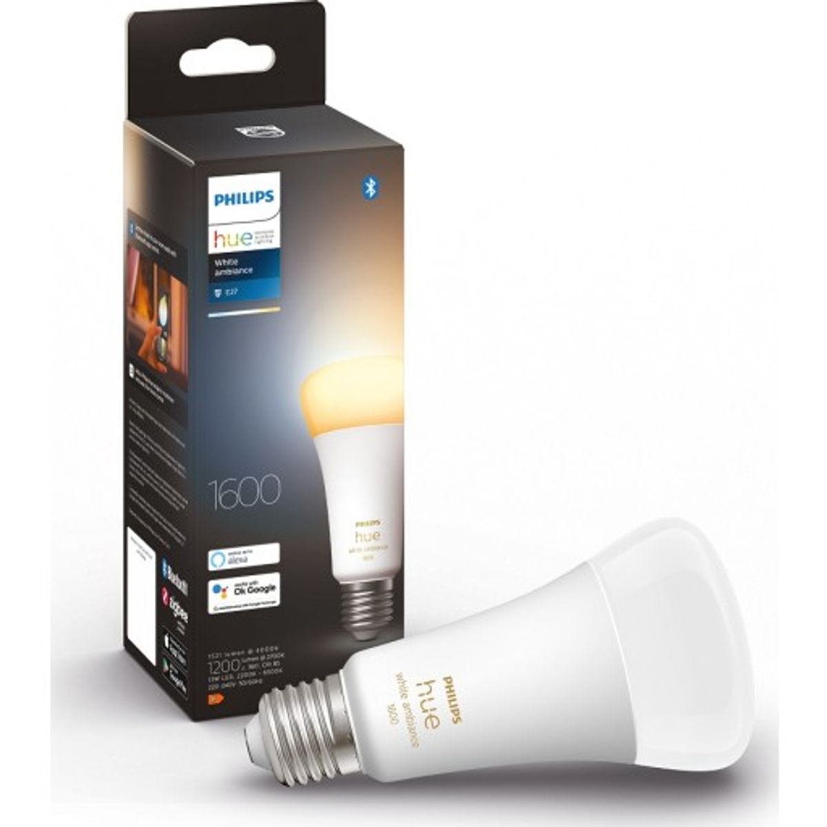 Philips Hue White Ambiance E27 standardpære, 100W