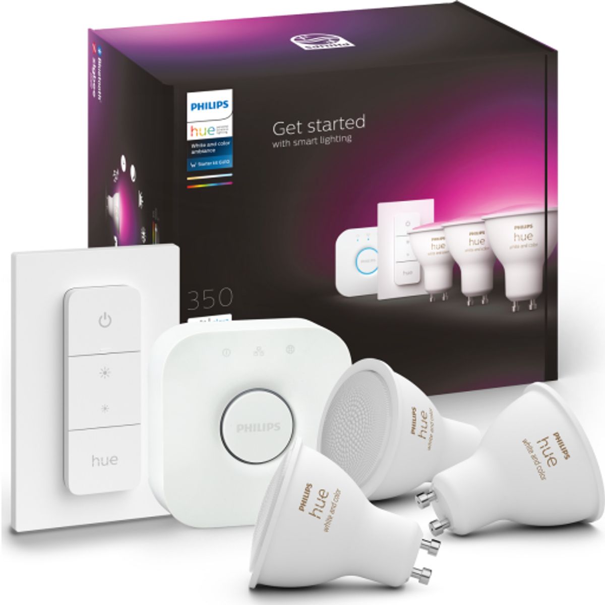 Philips Hue White Color Ambiance GU10 spotpære, startpakke