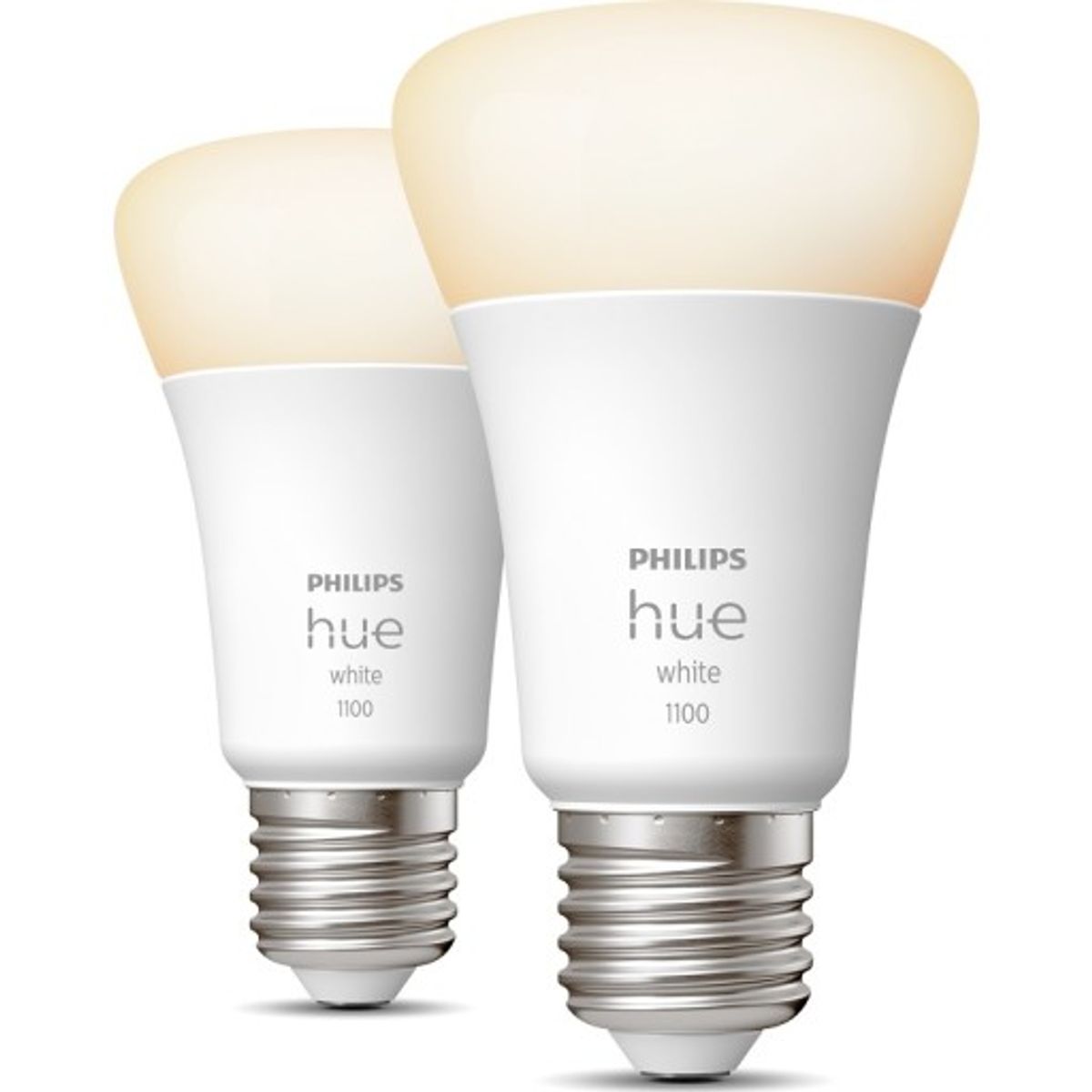 Philips Hue White E27 standardpære, 2700K, 9,5W, 2-pak