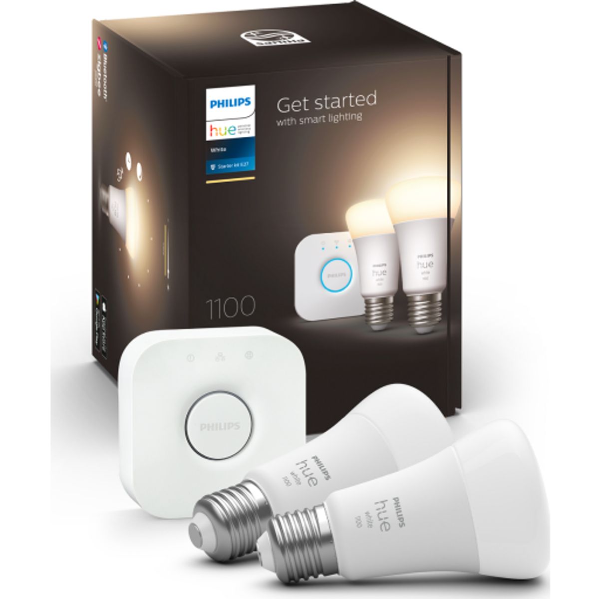 Philips Hue White E27 standardpære, startpakke