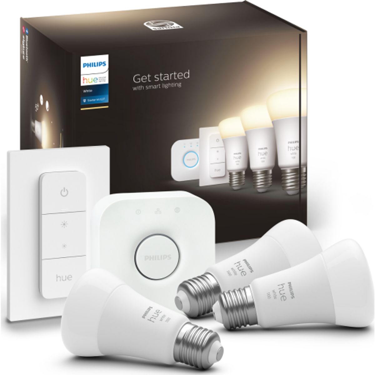 Philips Hue White E27 standardpære, startpakke