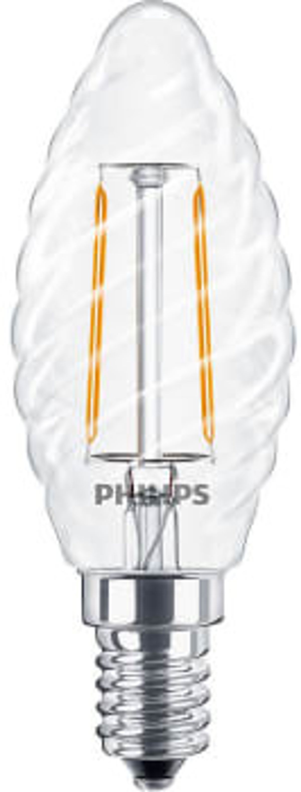 Philips LED Filament Kerte 2W 827, 250 lumen E14 klar snoet (A) - 3 stk. tilbage