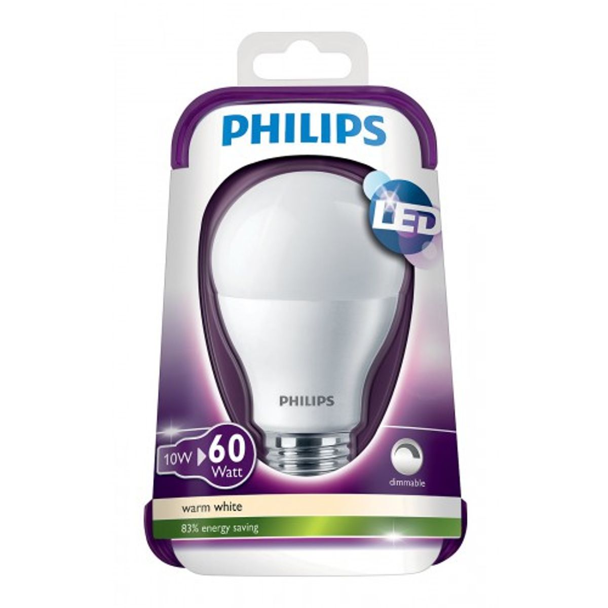 Philips LED varm hvid 10,5 W (60W)