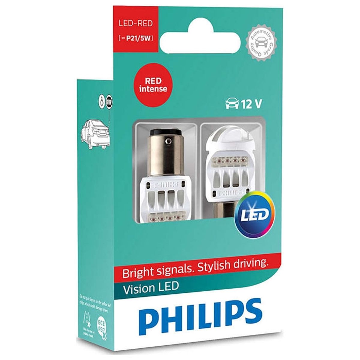 Philips P21/5W VISION LED STOP RØD 12V 2PAK