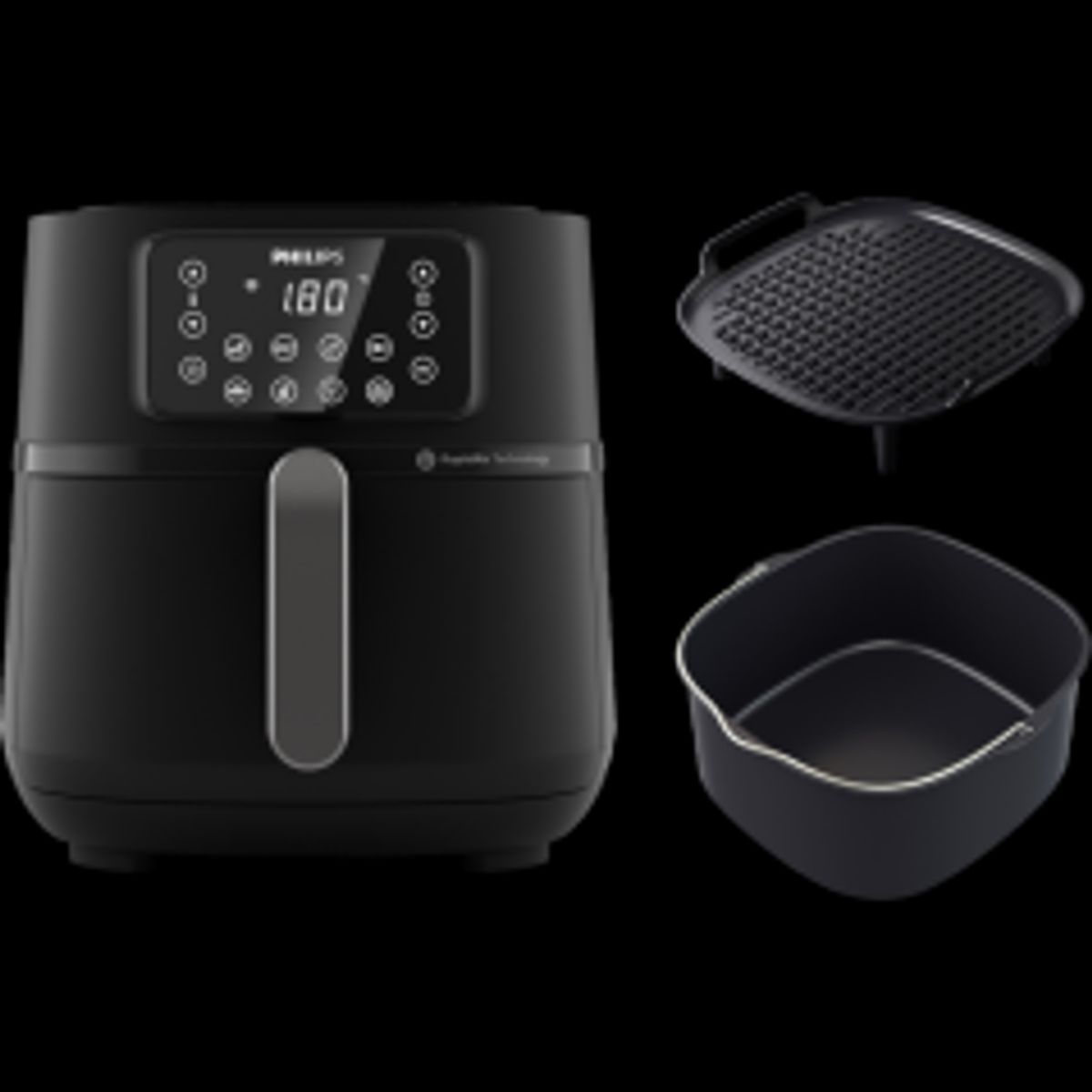 Philips Series 5000 HD9285 XXL Connected Airfryer 2000W Mørk sølv/sort