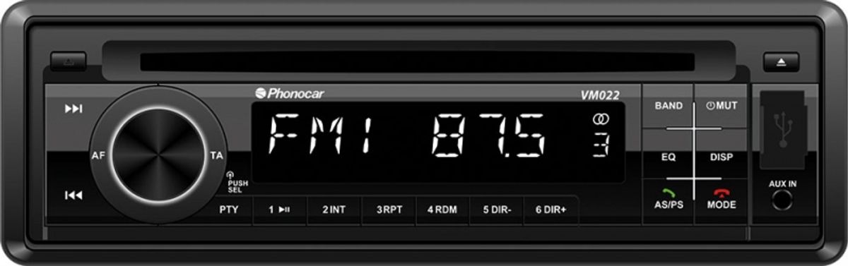 Phonocar autoradio 1 DIN med DAB+, CD, BT, USB, SD og aux