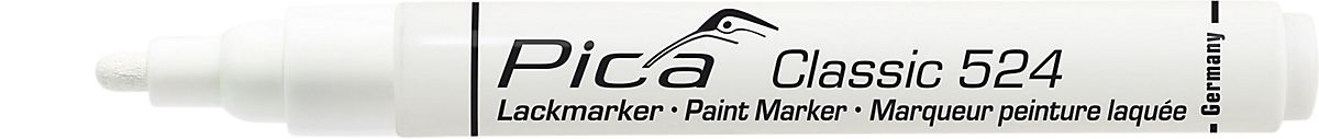 Pica Mærkepen hvid Classic Industry paint marker med rund spids 2-4 mm