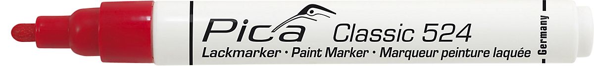 Pica Mærkepen rød Classic Industry paint marker med rund spids 2-4 mm