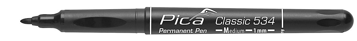 Pica pen classic 534 Marker sort 1,0mm medium, vandfast samt gnidningsfast