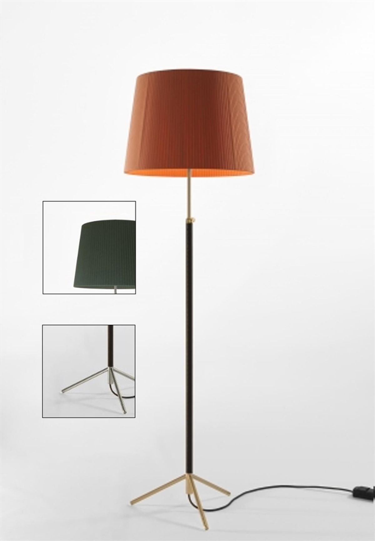 Pie de salón Gulvlampe G1 grøn/krom