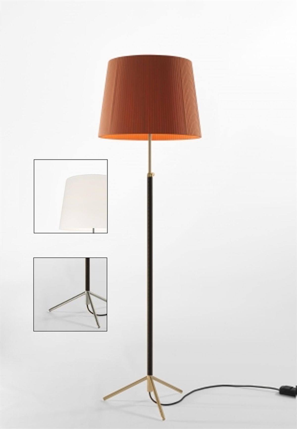 Pie de salón Gulvlampe G1 hvid/krom