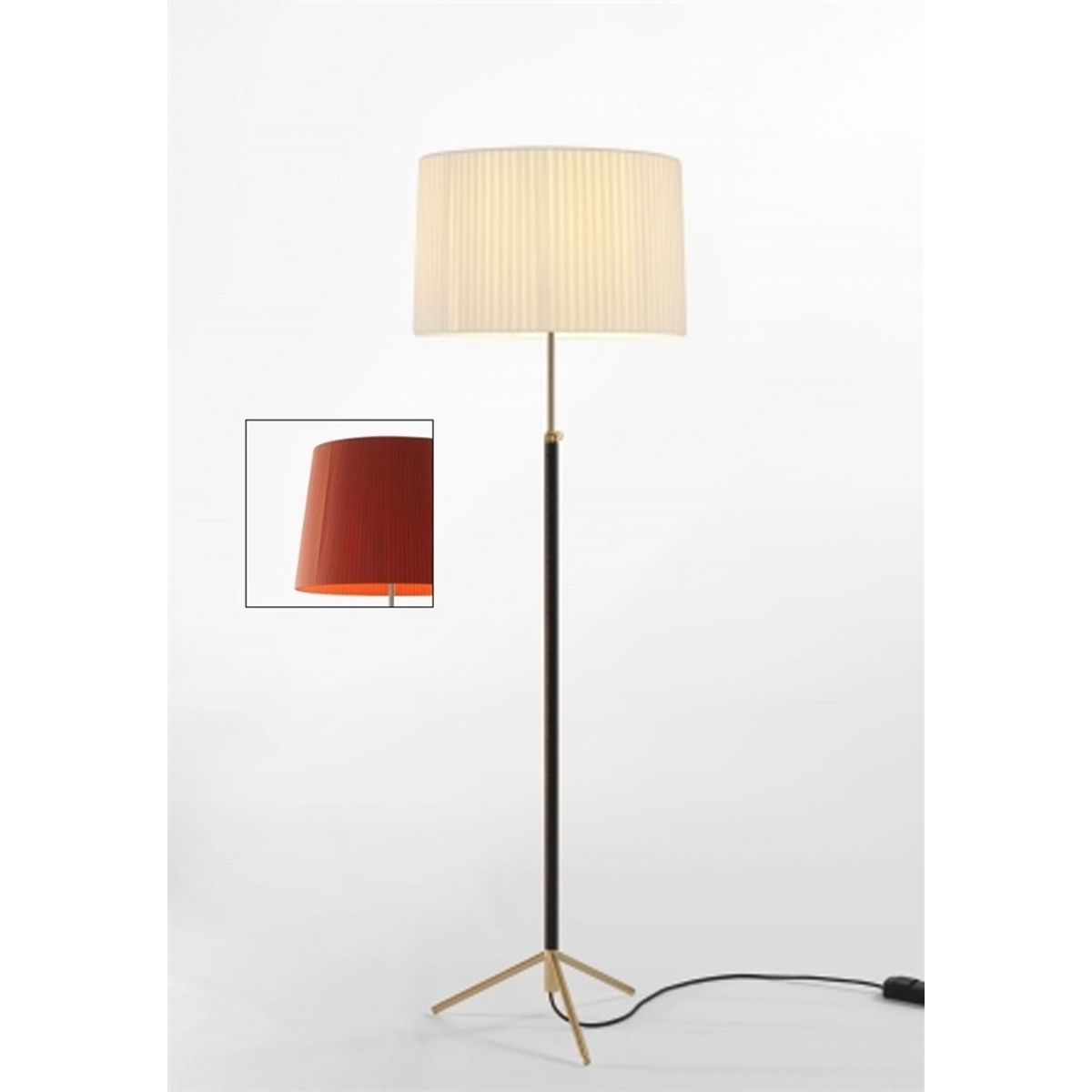 Pie de salón Gulvlampe G2 rød/messing