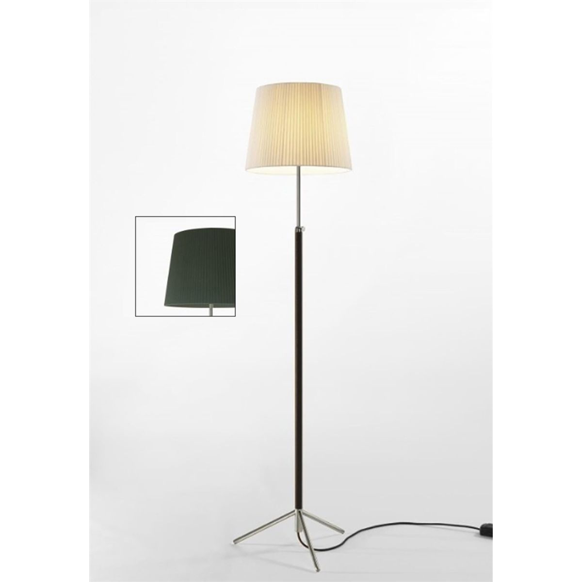 Pie de salón Gulvlampe G3 grøn/krom