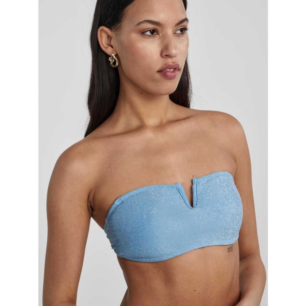 Pieces dame bikinitop PCBLING - Alaskan Blue Silver lurex