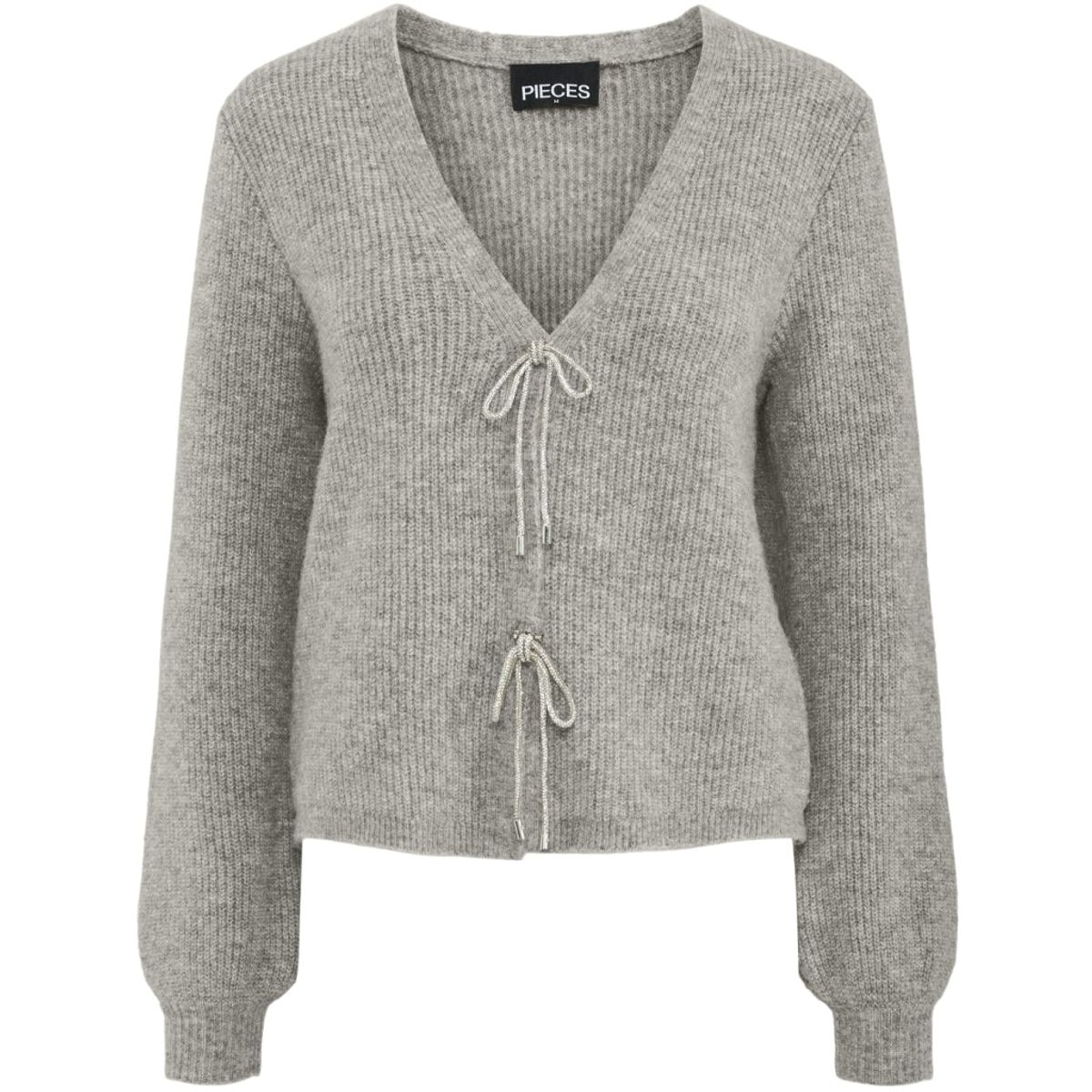 PIECES dame cardigan PCANNA - Dove Silver Glitter Bow