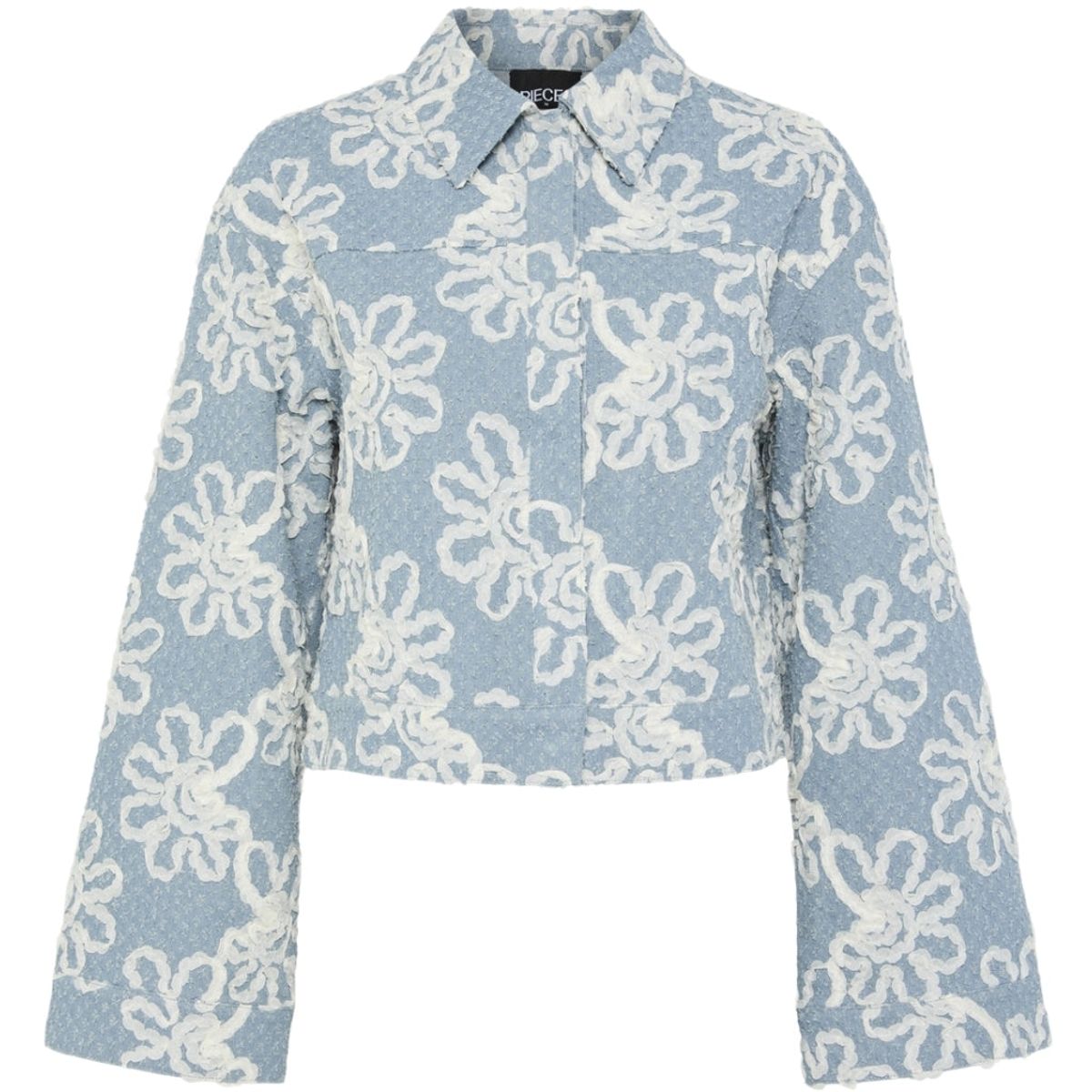 PIECES dame jakke PCLIBBEY - Medium Blue Denim Flower