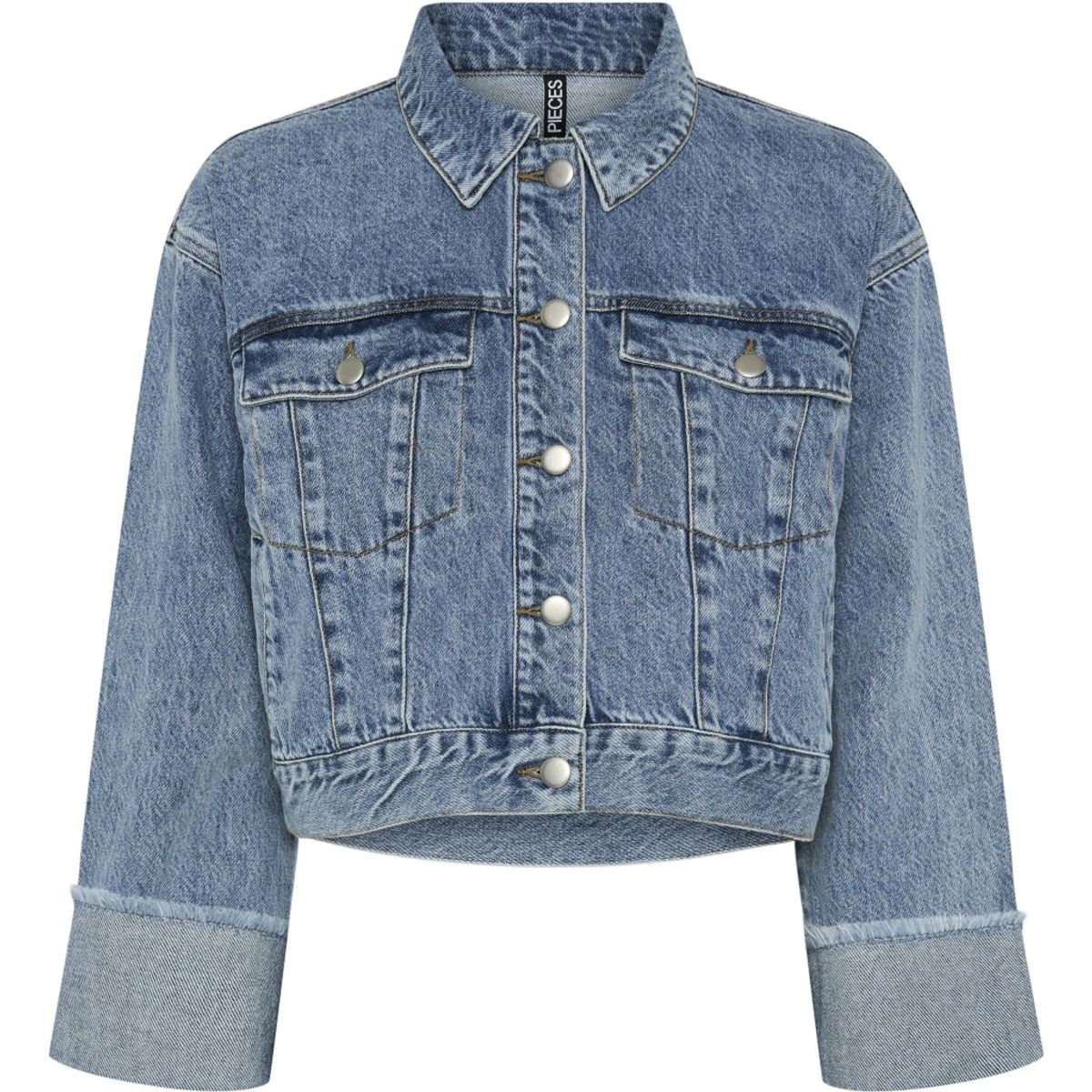 PIECES dame jakke PCSALLY - Medium blue denim