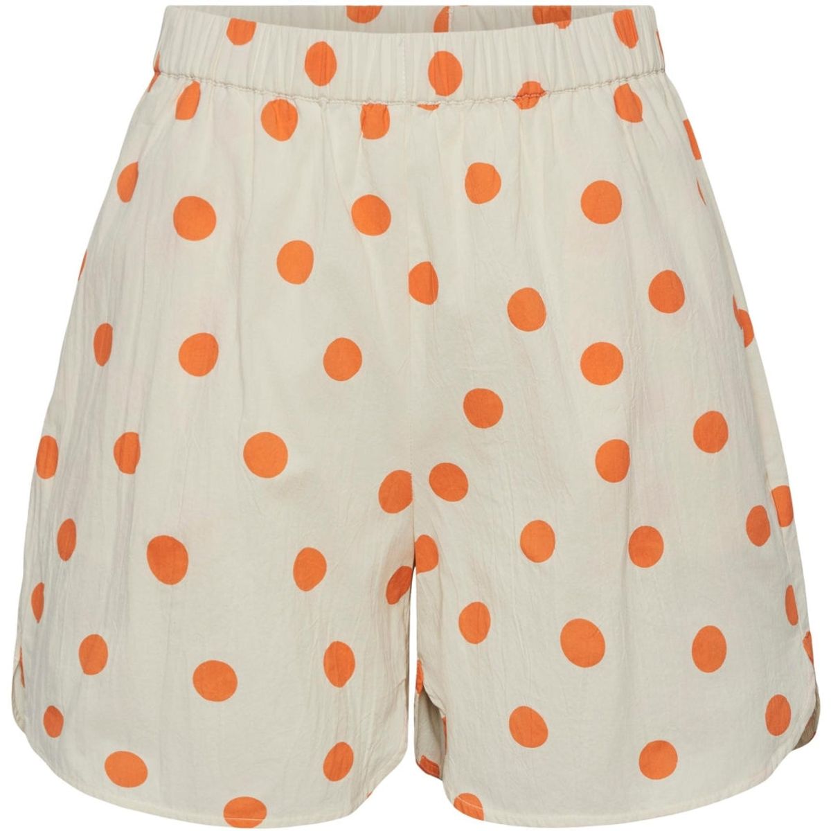 PIECES dame shorts PCADDI - Cloud Cream FLAME ORANGE DOTS