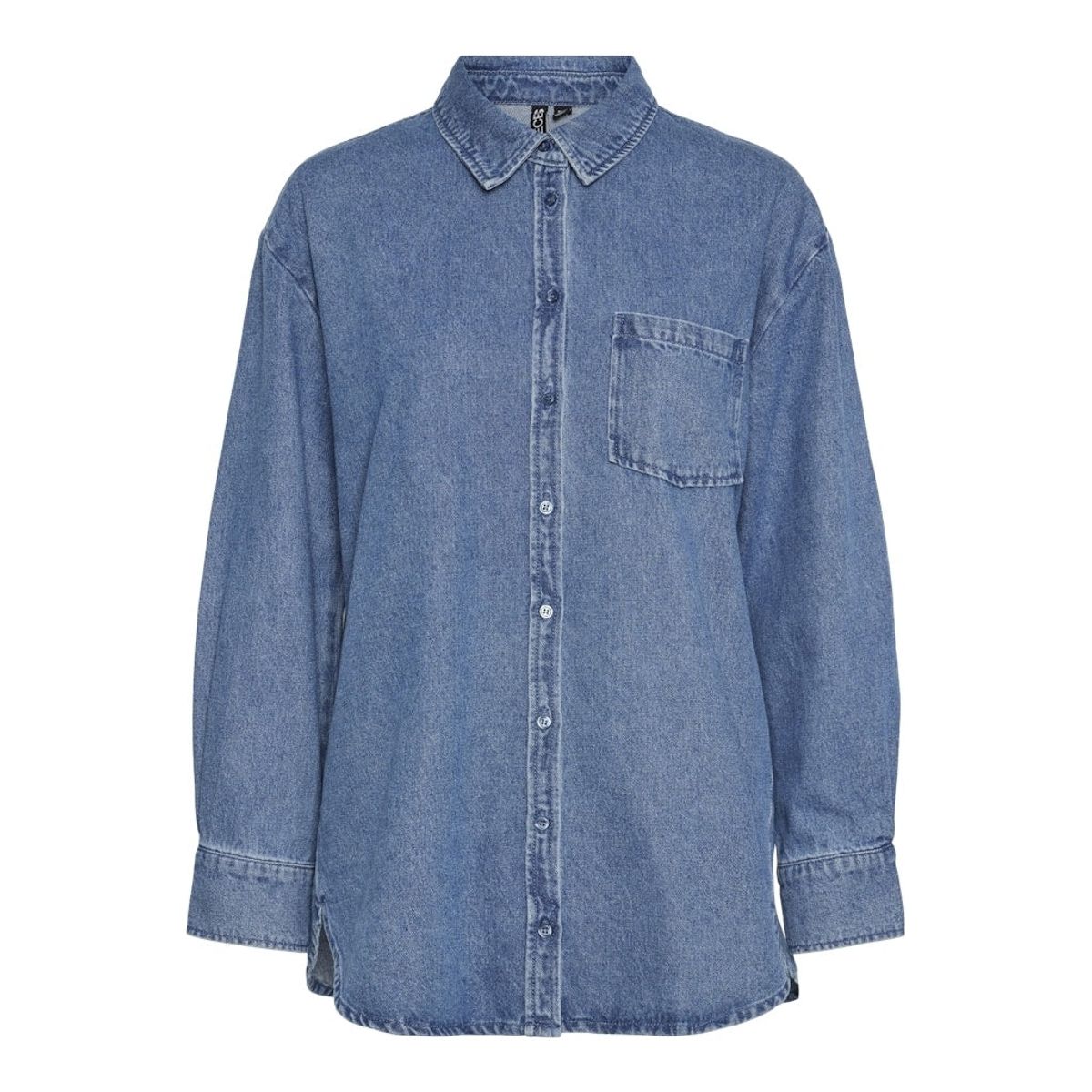 PIECES dame skjorte PCMAISIE - Medium blue denim