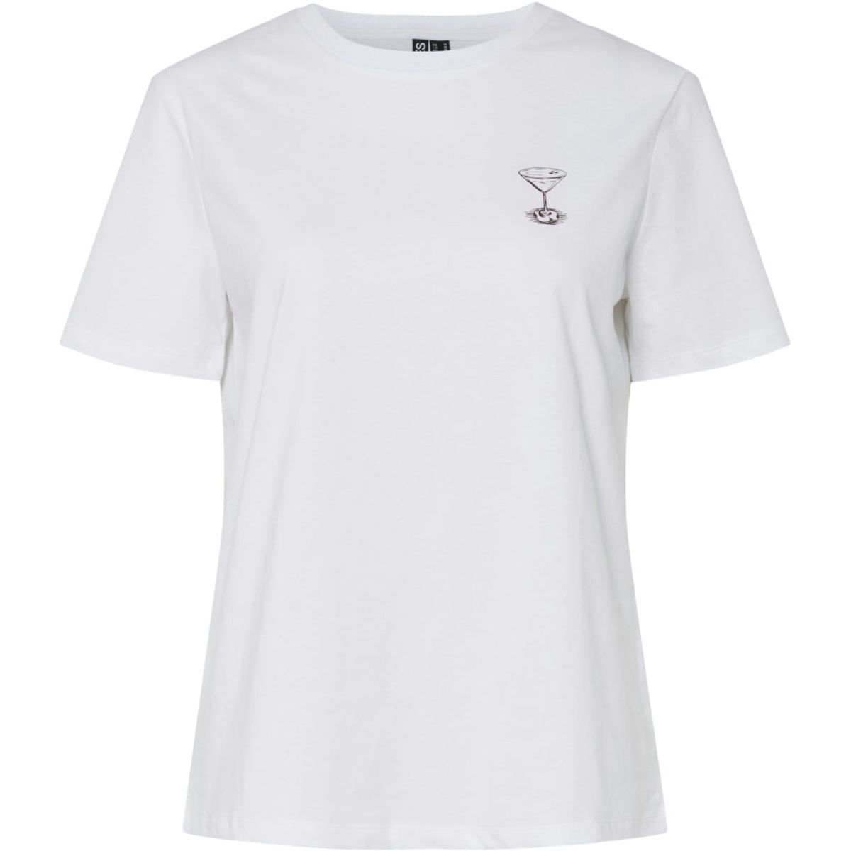 PIECES dame t-shirt PCAJA - Bright White Brown Expresso martini