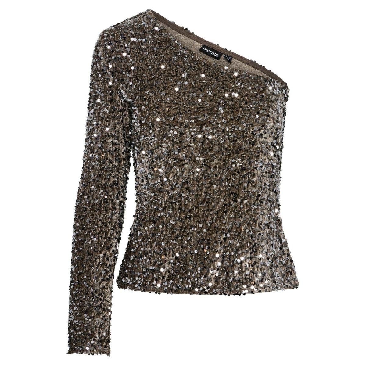 PIECES dame top PCKAM - Morel Silver sequins