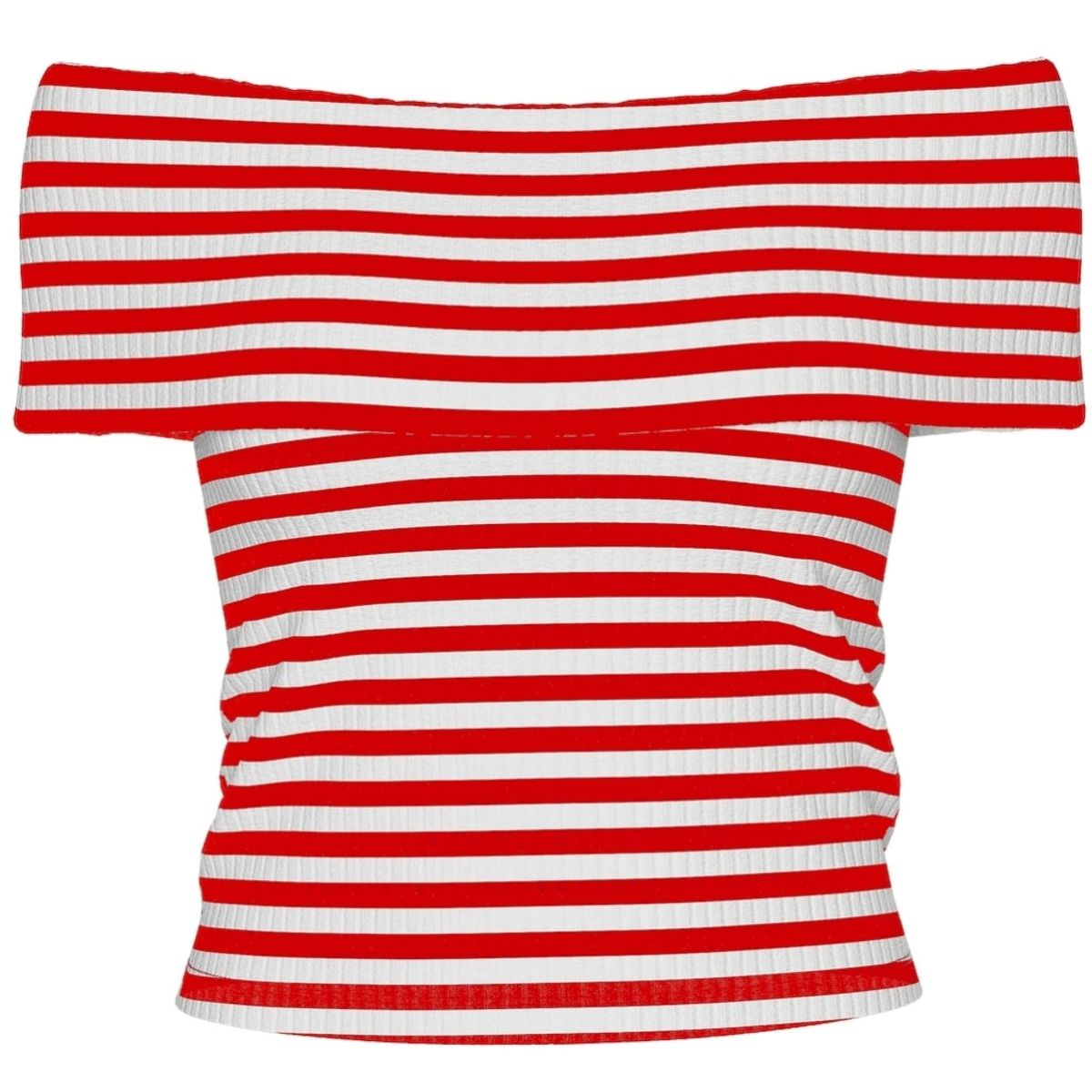 PIECES dame top PCLAYA - High Risk Red White stripes