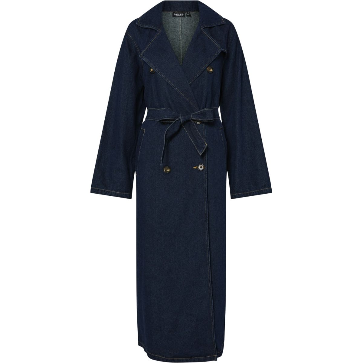 PIECES dame trenchcoat PCFREYA - Dark Blue Denim