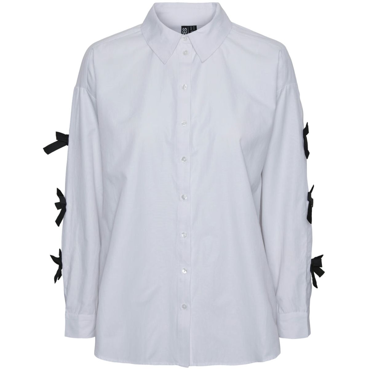 PIECES X DITTE ESTRUP X CILLE FJORD PCBELL SHIRT - Bright White BLACK BOWS