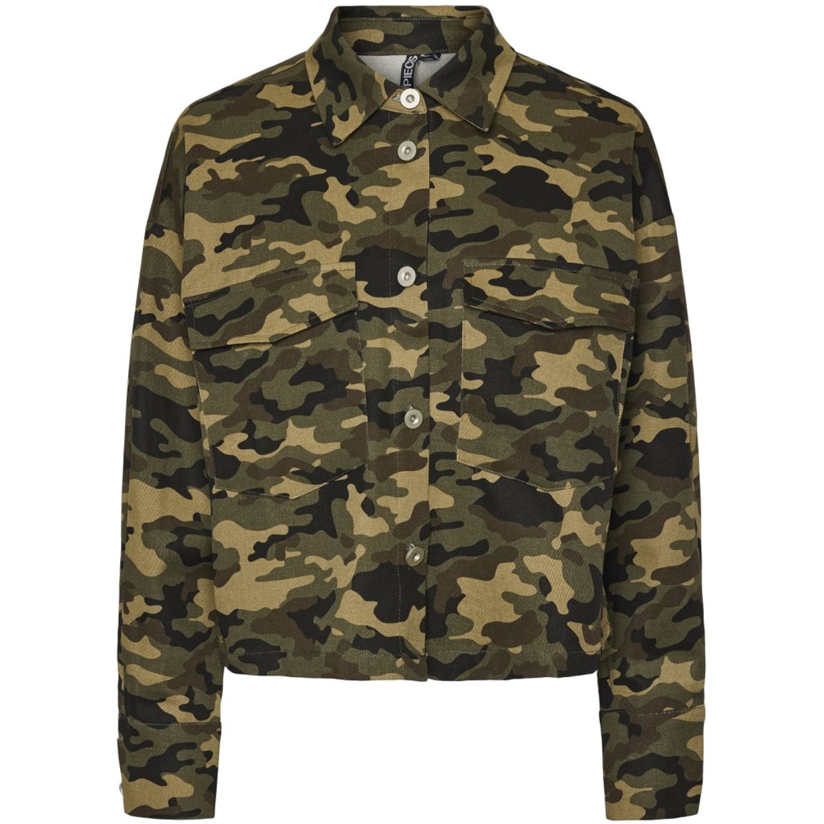 PIECES X DITTE ESTRUP X CILLE FJORD PCJESSICA SHIRT - Burnt Olive Camouflage Print