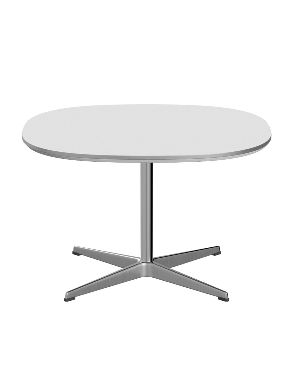 Piet Hein A202 Sofabord, 75 x 75 cm fra Fritz Hansen (Hvid laminat m. alukant)