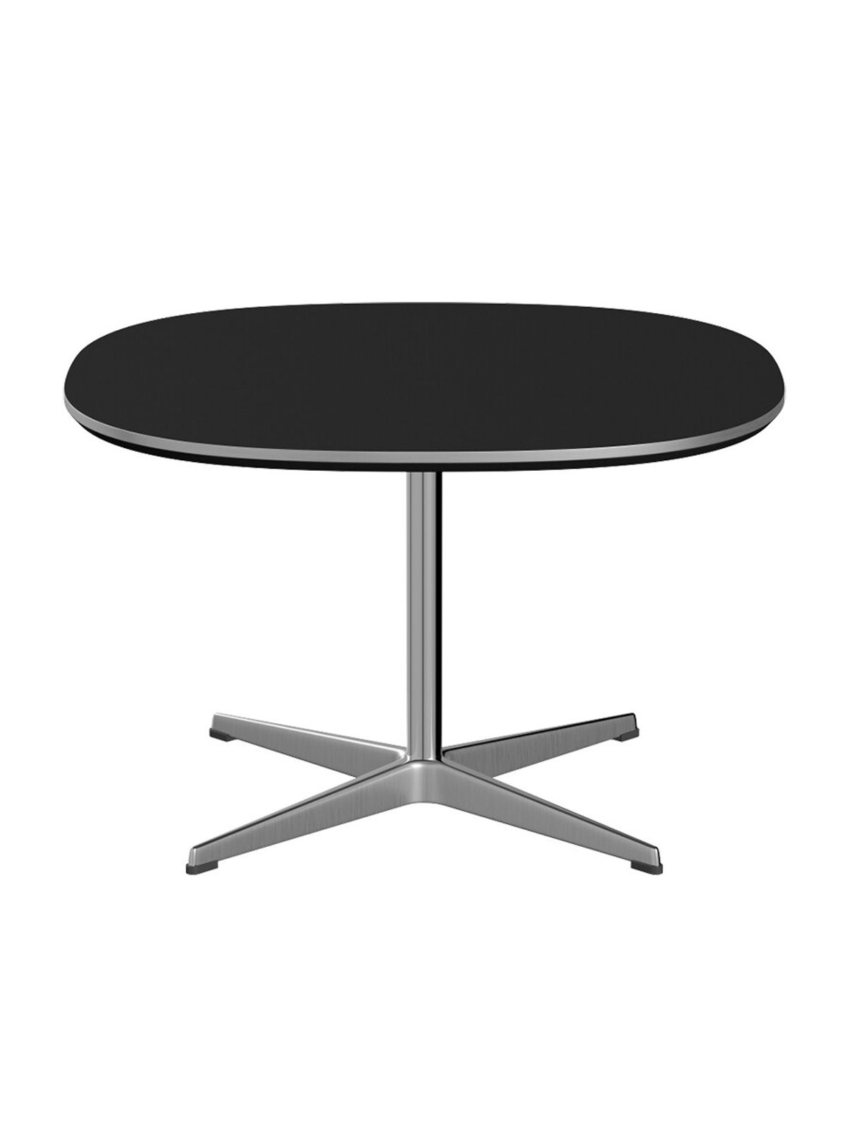 Piet Hein A202 Sofabord, 75 x 75 cm fra Fritz Hansen (Sort laminat m. alukant)