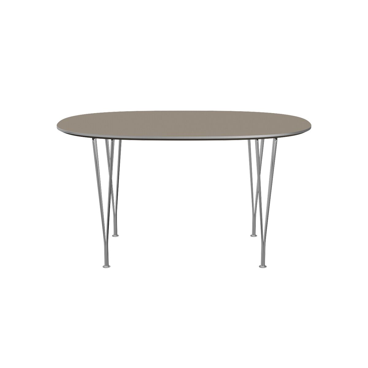 Piet Hein B611 Spisebord, 135 x 90 cm fra Fritz Hansen (Brown Ottawa m. alukant (specialfarve))