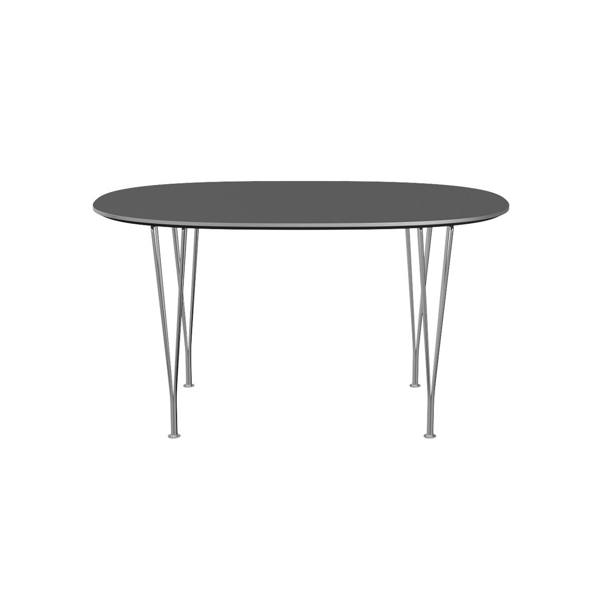 Piet Hein B611 Spisebord, 135 x 90 cm fra Fritz Hansen (Grey Bromo m. alukant (specialfarve))