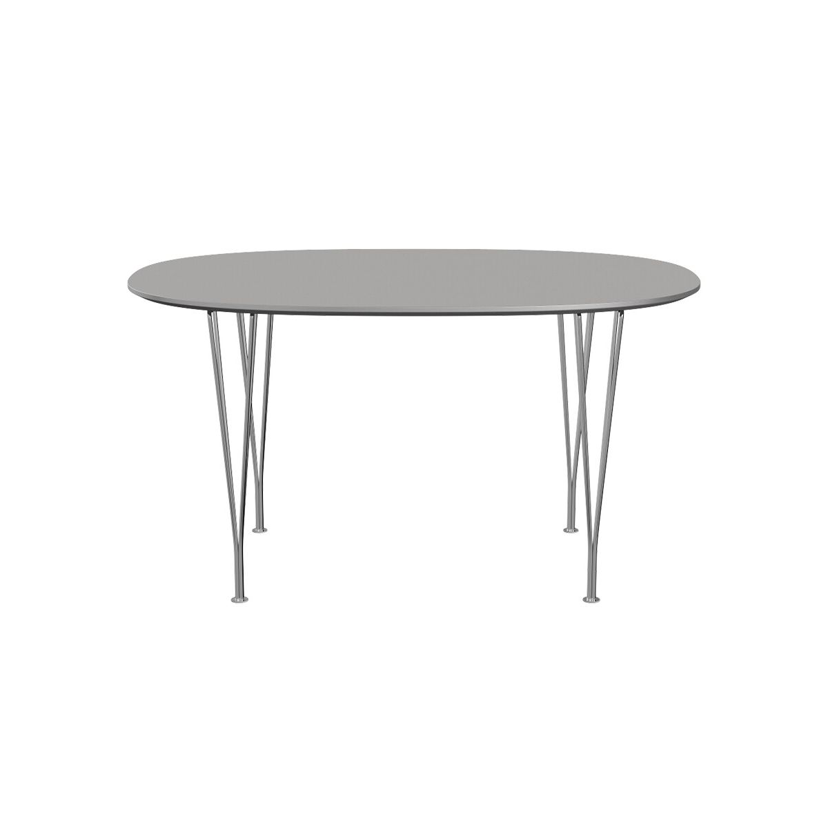 Piet Hein B611 Spisebord, 135 x 90 cm fra Fritz Hansen (Grey Efeso m. alukant (specialfarve))