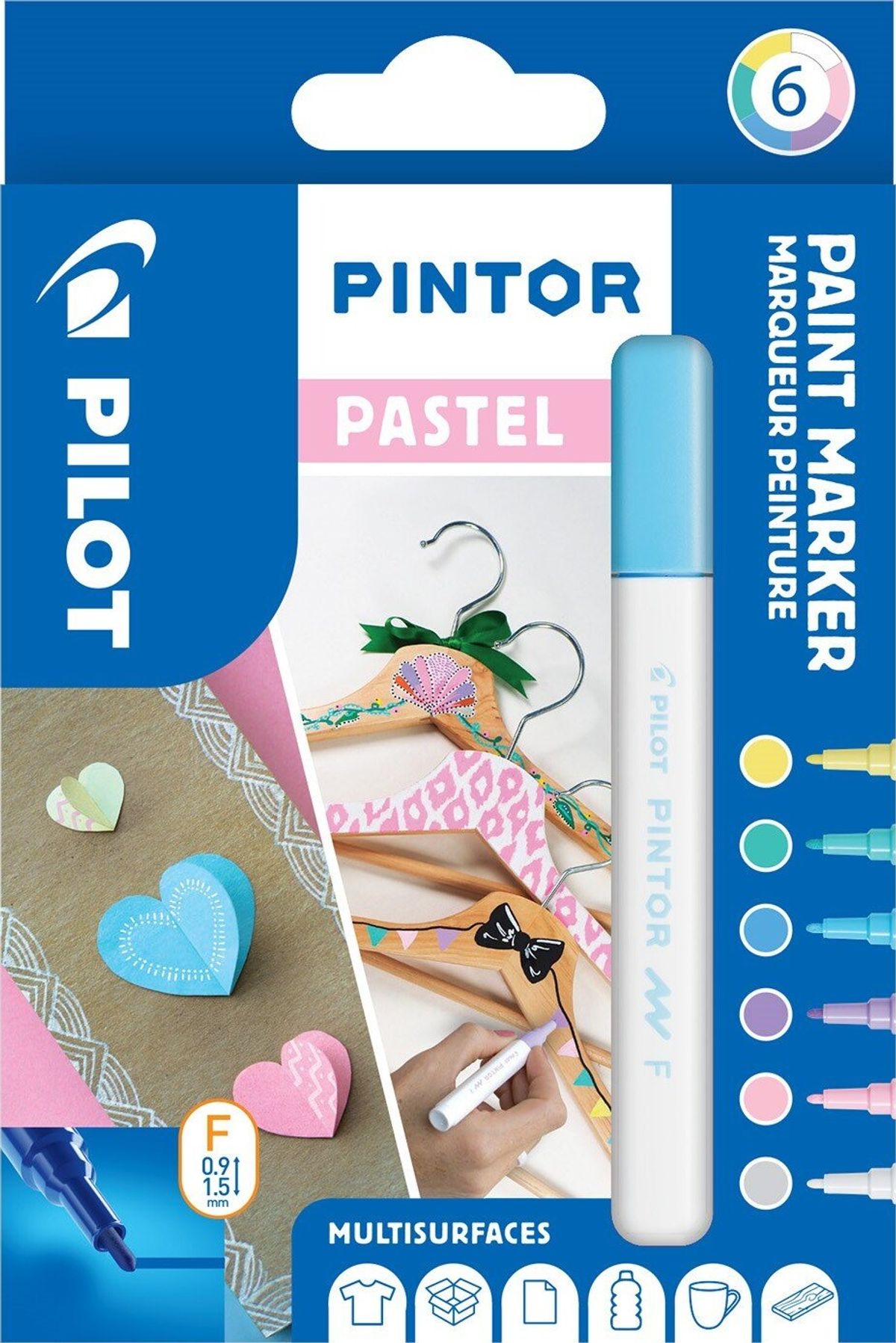 Pilot - Pintor Marker Fine Pastel Mix 6 Farver (fin Tip)