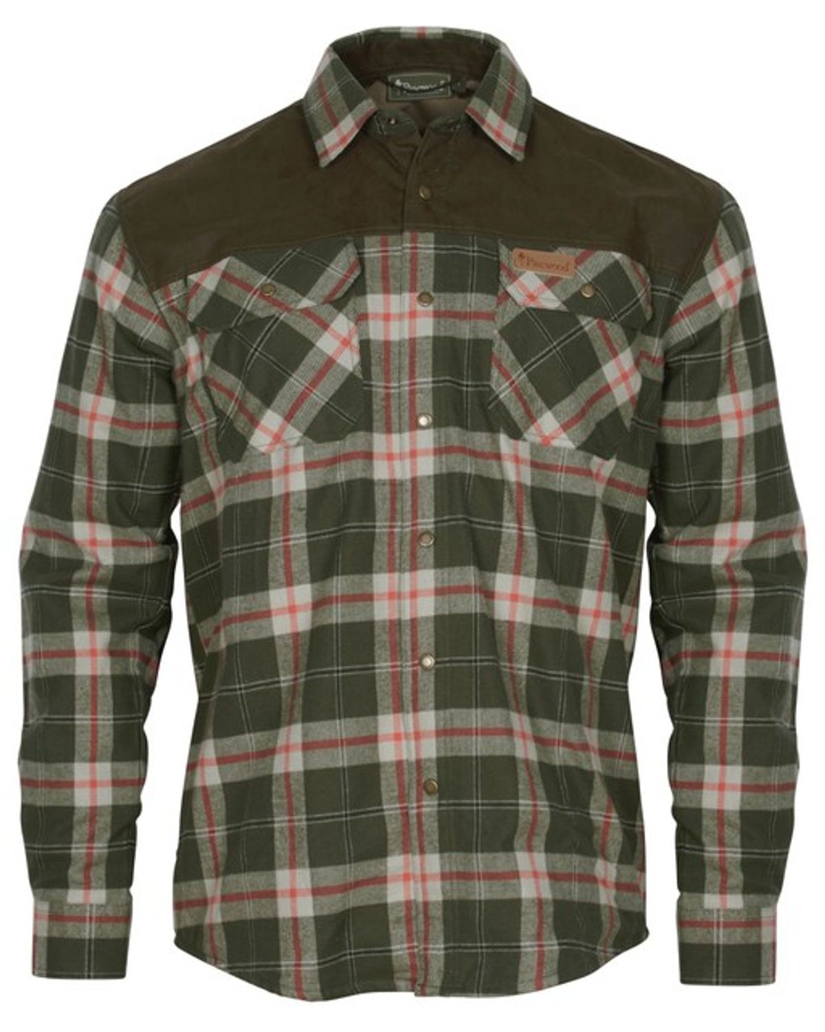 Pinewood Douglas Herre Skjorte Dark Green / Red L