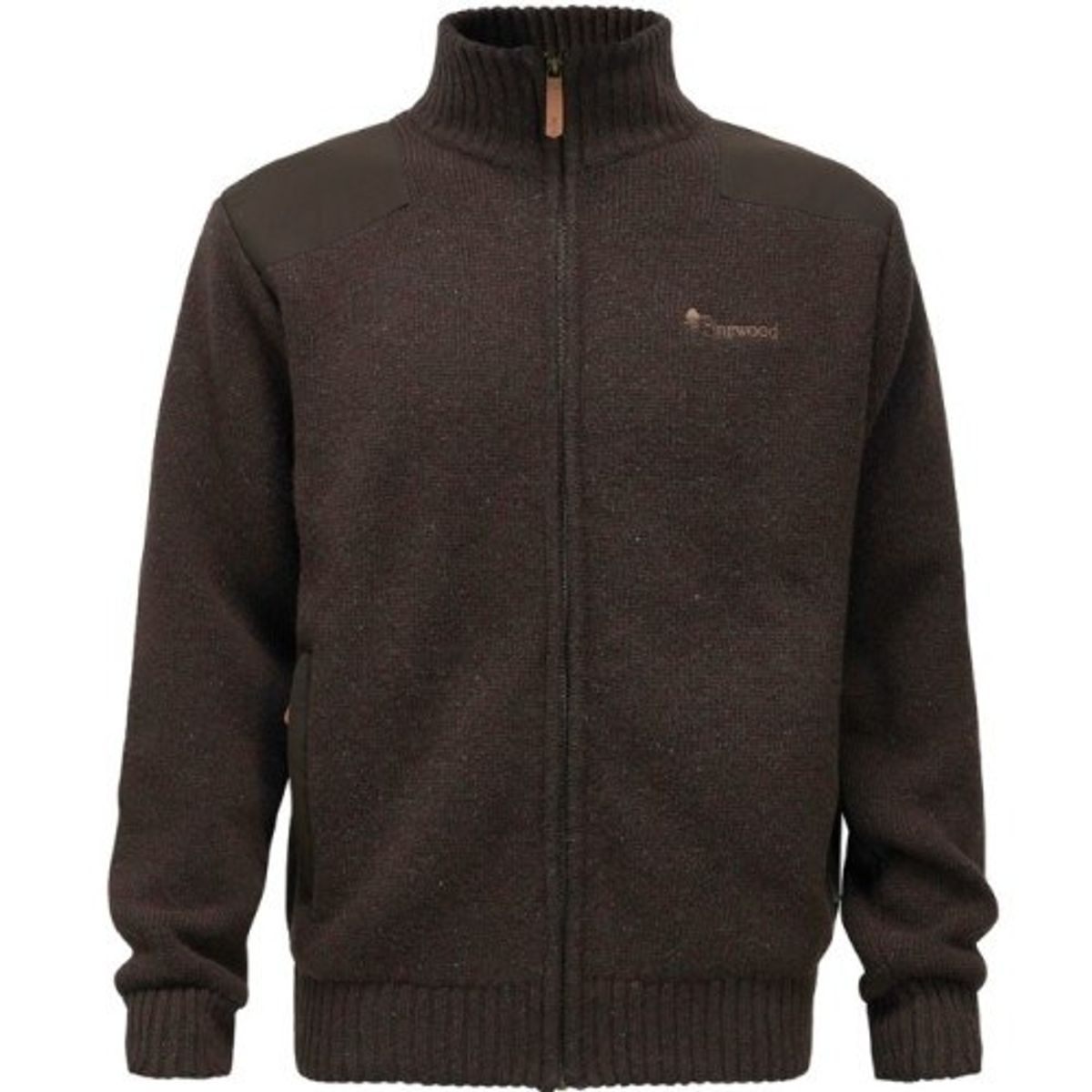 Pinewood Hurricane Full Zip Sweater D. Brown Melange