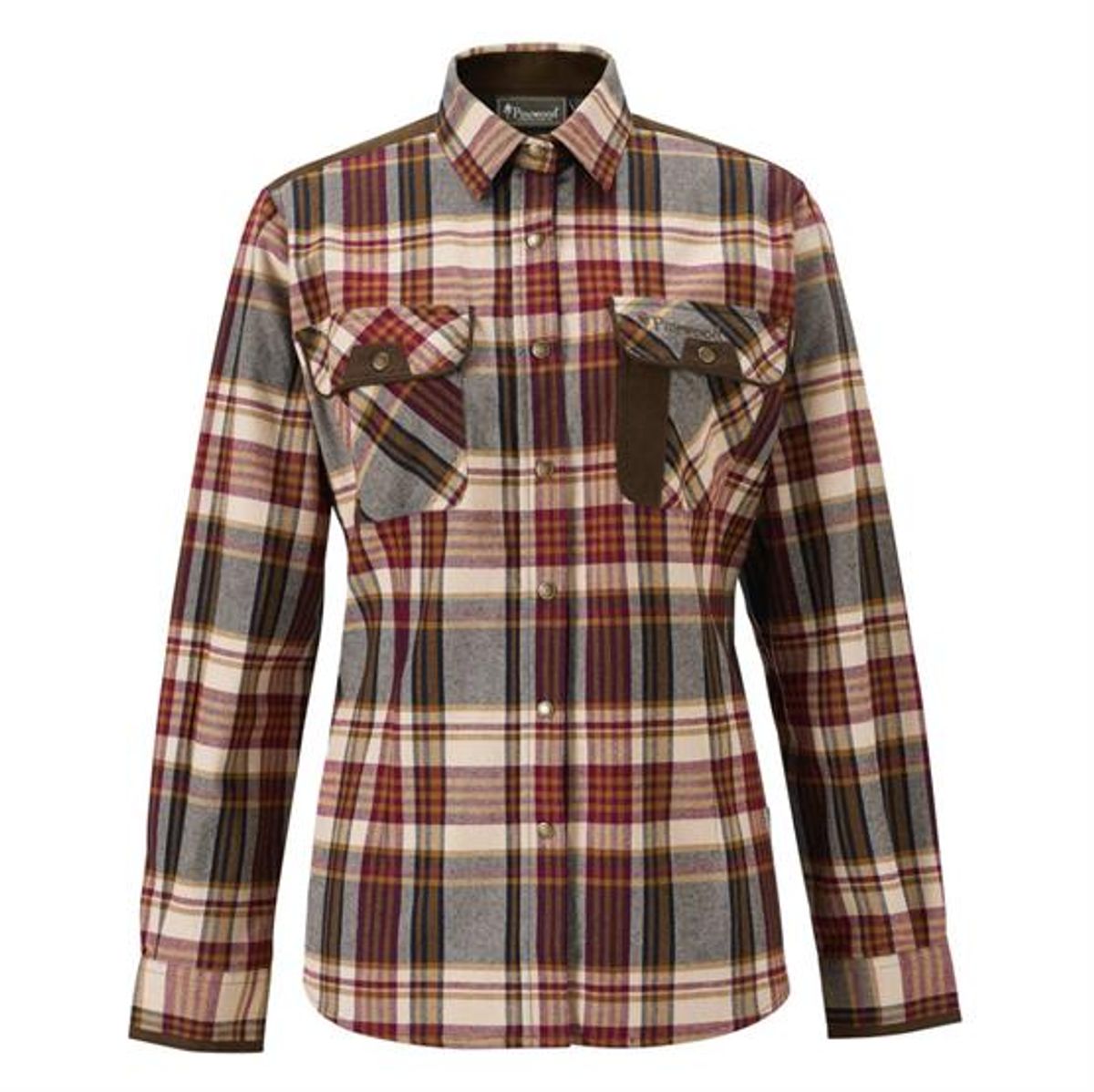 Pinewood Prestwick Exclusive Shirt Womens, Bordeaux / Beige