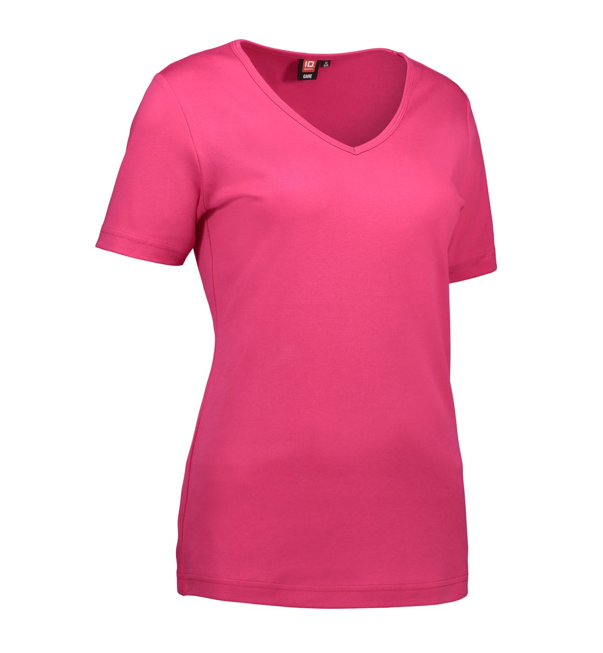 Pink dame t-shirt med v-hals - 2XL