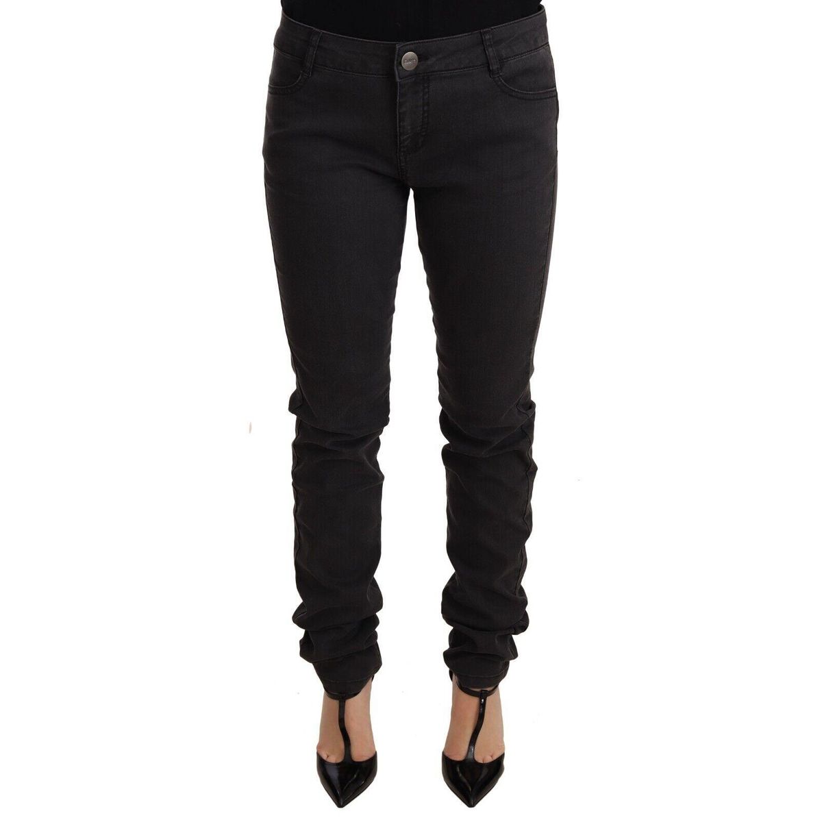 Pinko Chic Mid Waist Skinny Black Denim