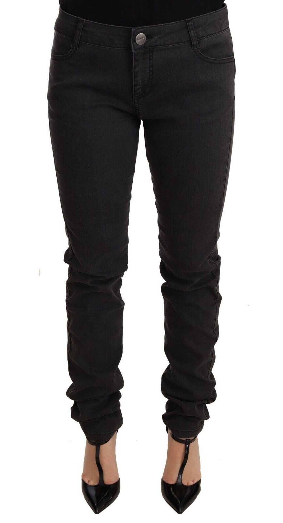 Pinko Chic Mid Waist Skinny Black Denim