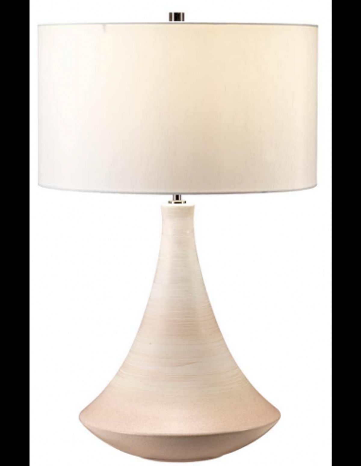 Pinner Bordlampe i keramik og faux silke H68 cm 1 x E27 - Mat creme/Creme