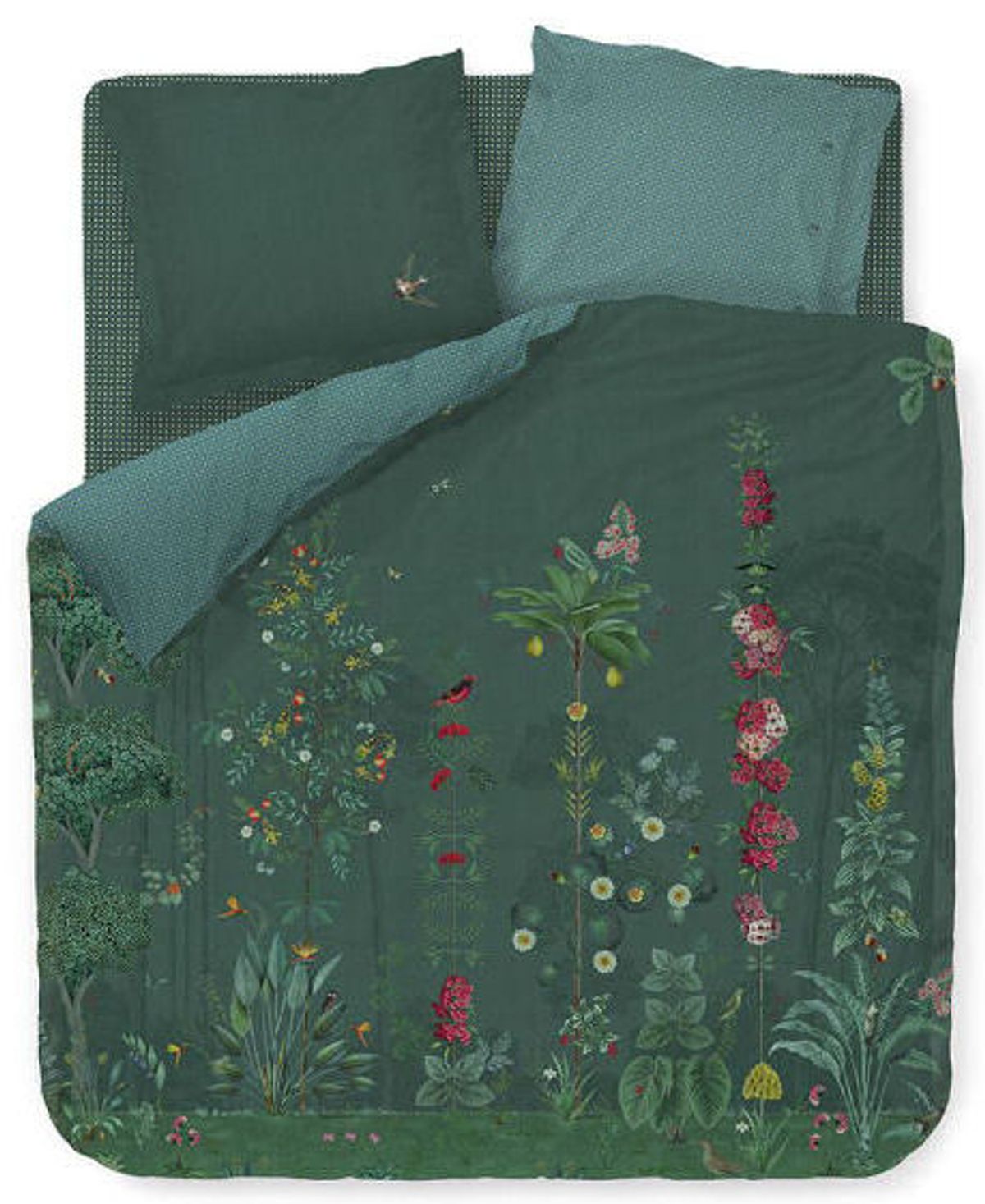 Pip Studio Babylon garden green -140 x 200 cm & 1 stk. pude 60 x 63 cm