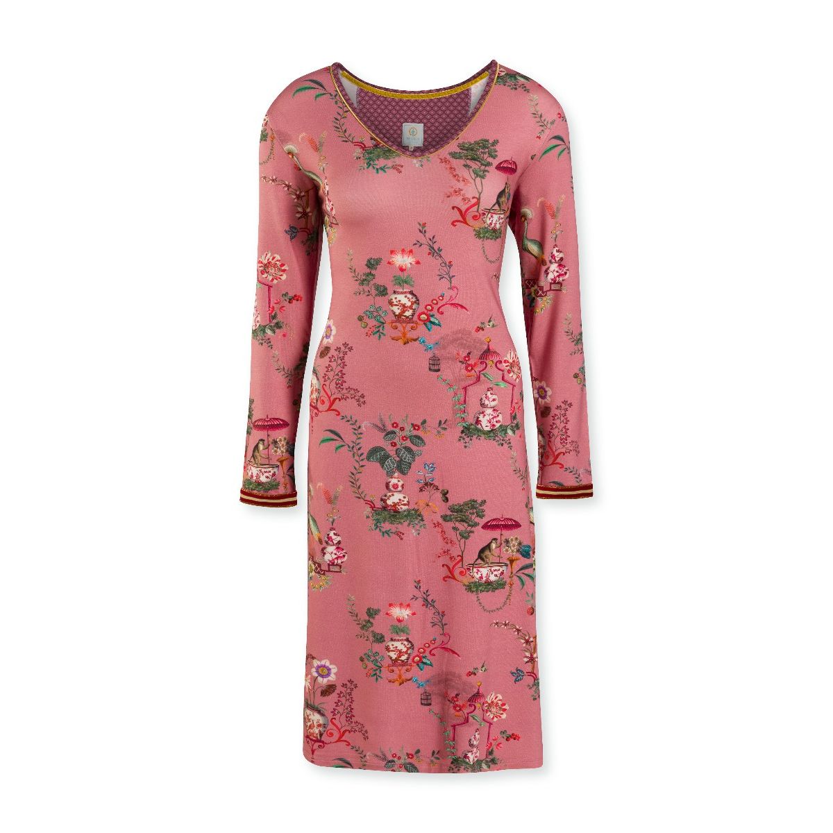 Pip Studio Night Dress Long Sleeve Chinese Porcelain Pink-Small